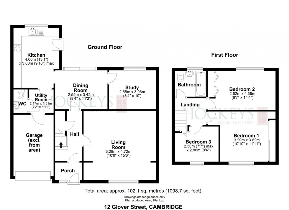 Floorplan for Glover Street, Over, CB24