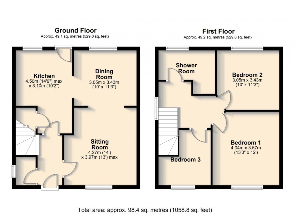 Floorplan for Harding Way, Cambridge, CB4