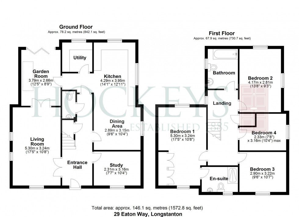 Floorplan for Eaton Way, Longstanton, CB24