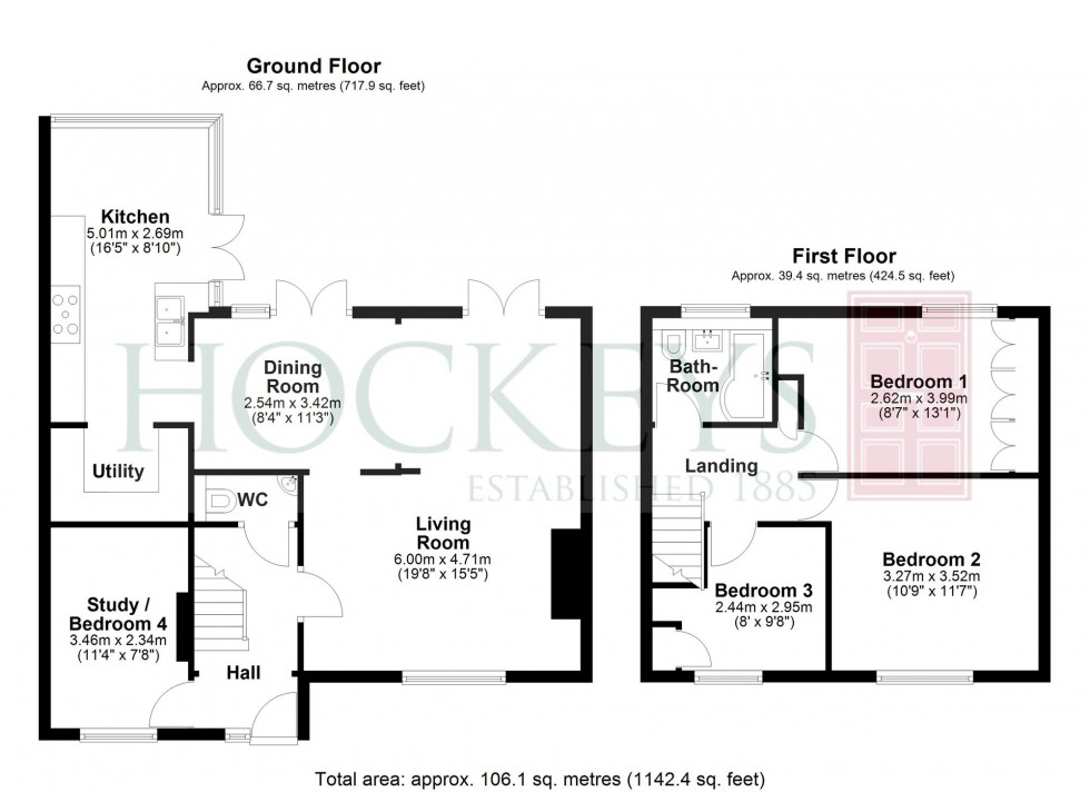 Floorplan for Elstow Close, Over, CB24