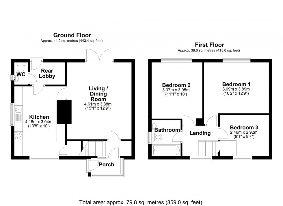 Floorplan for Queens Close, Over, CB24