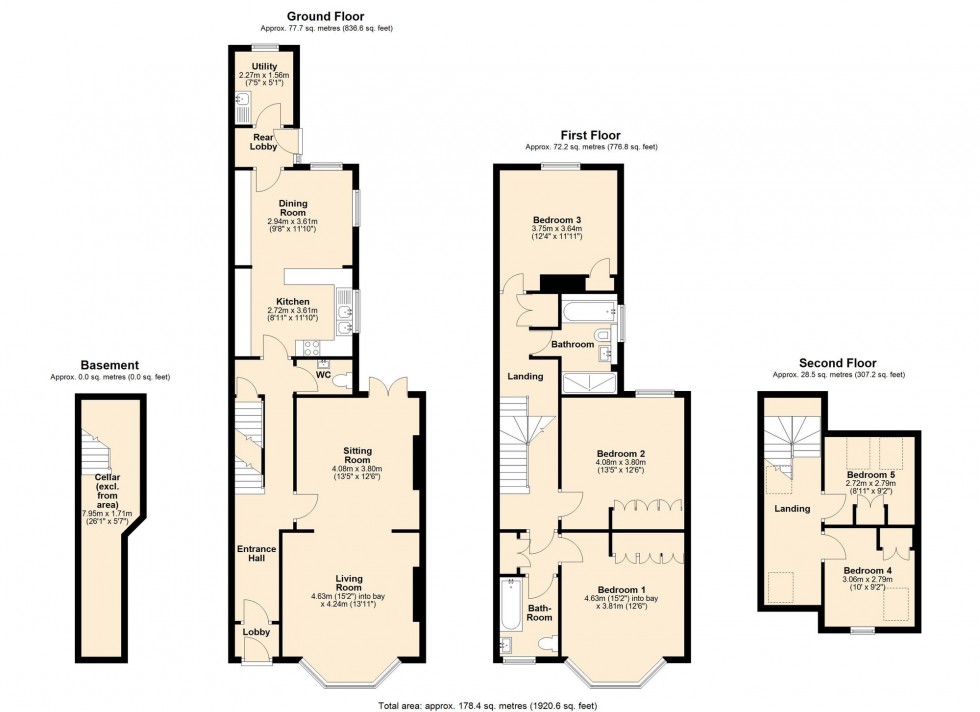 Floorplan for De Freville Avenue, Cambridge, CB4