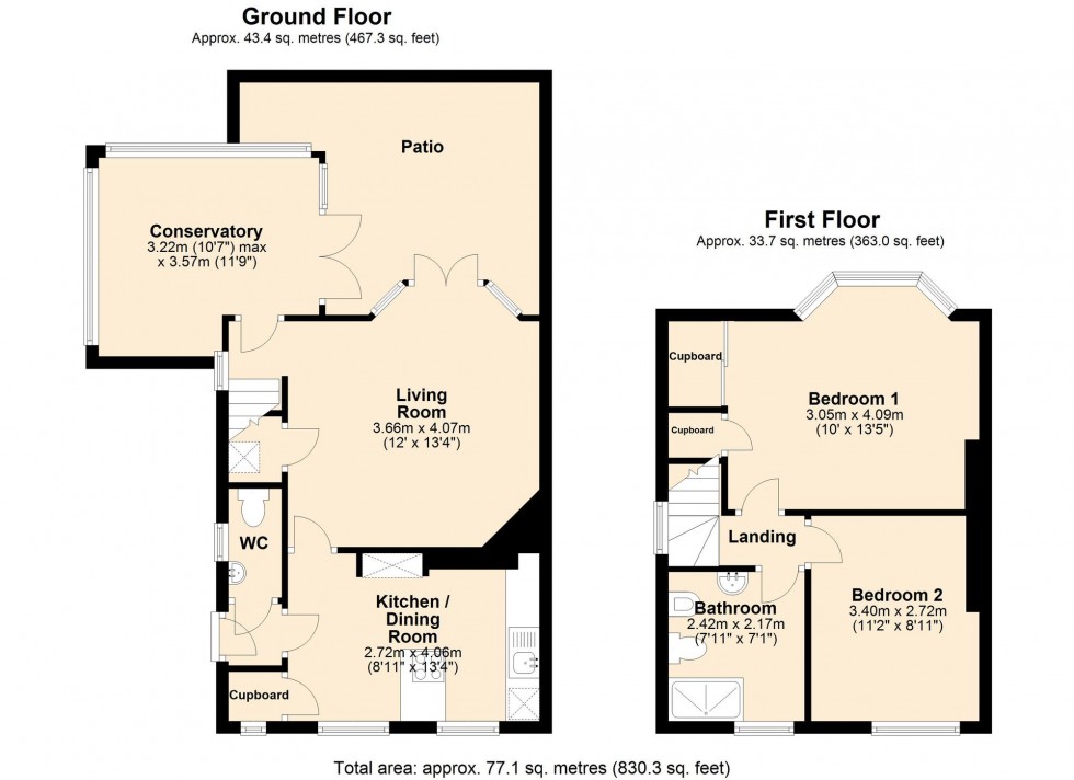 Floorplan for Whitwell Way, Coton, CB23
