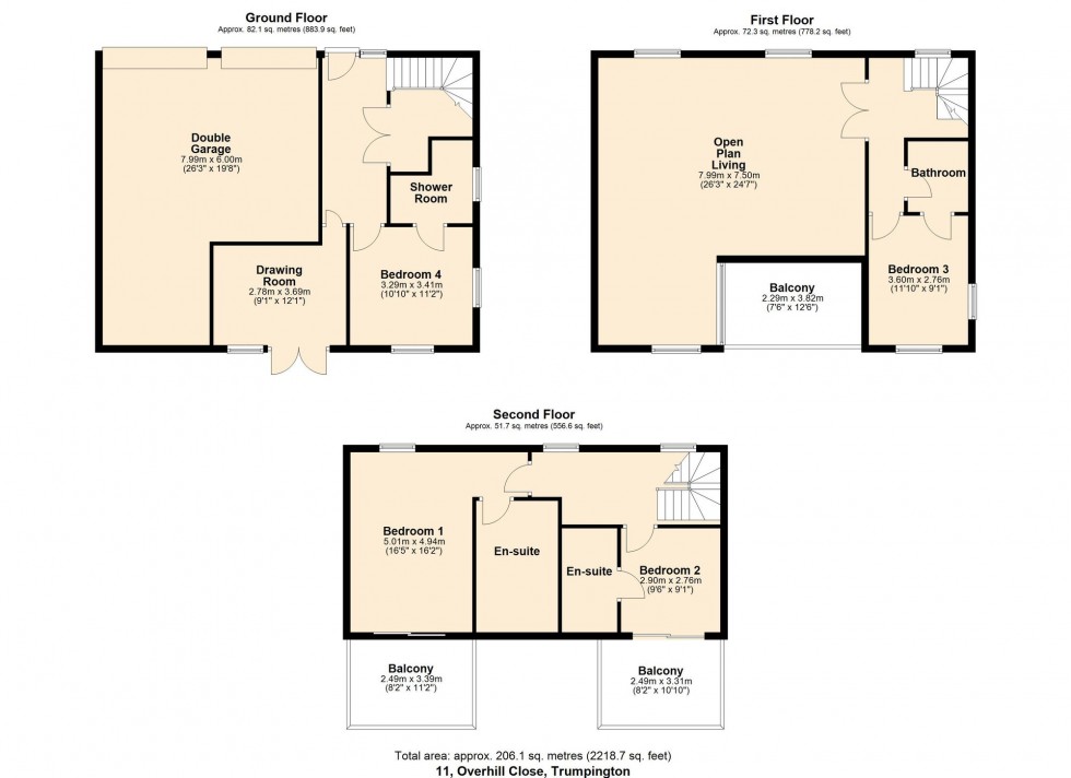 Floorplan for Overhill Close, Trumpington, CB2