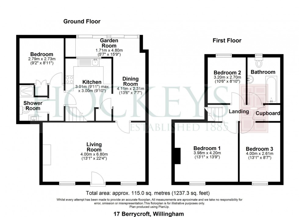 Floorplan for Berrycroft, Willingham, CB24