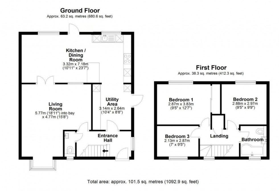 Floorplan for Harcombe Road, Cambridge, CB1