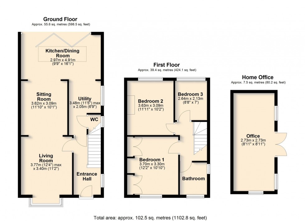 Floorplan for Coleridge Road, Cambridge, CB1