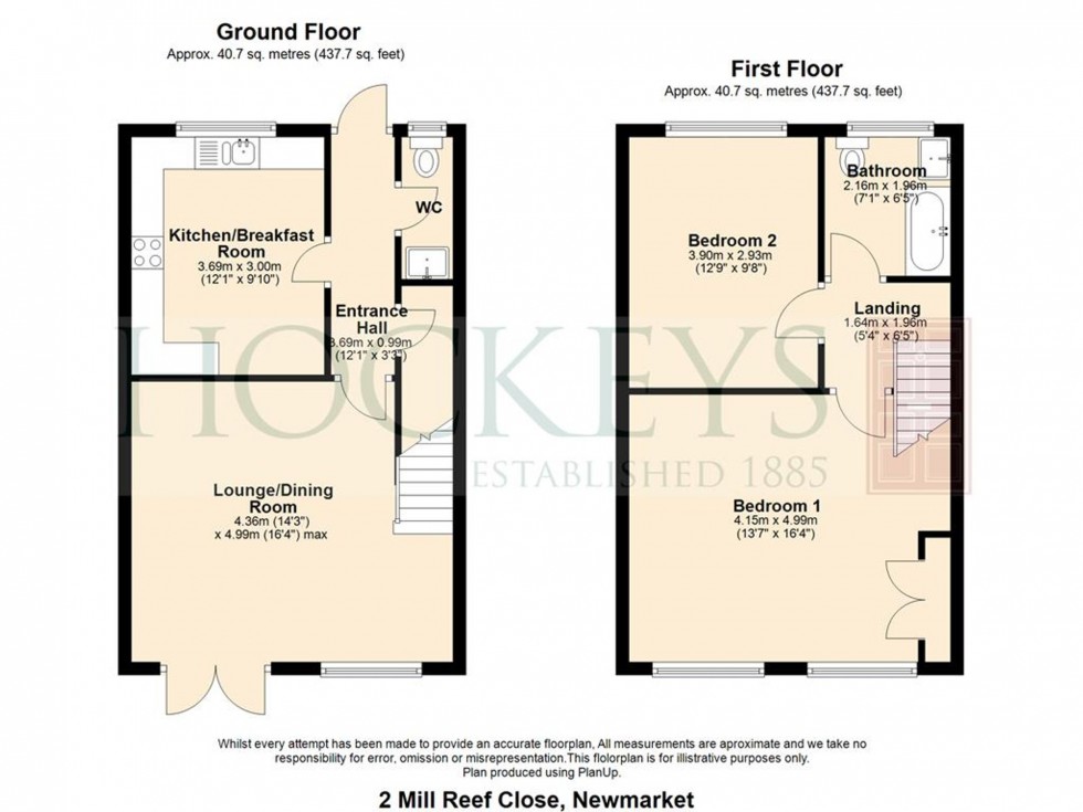 Floorplan for Mill Reef Close, Newmarket, CB8