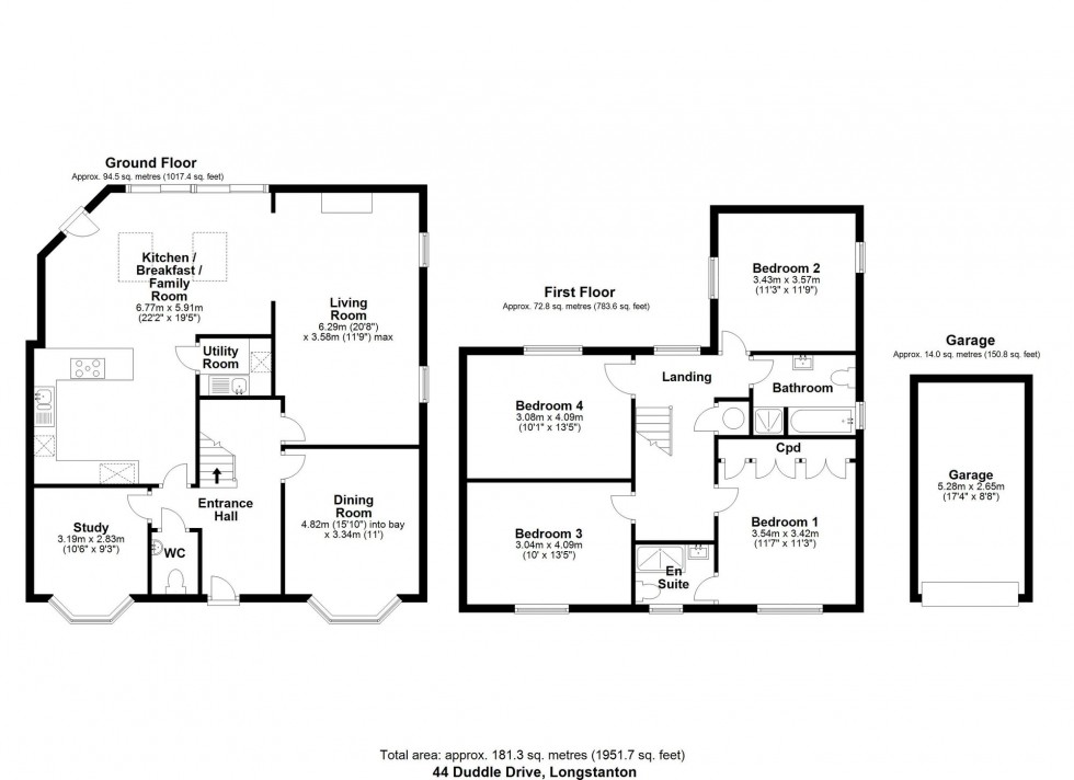 Floorplan for Duddle Drive, Longstanton, CB24