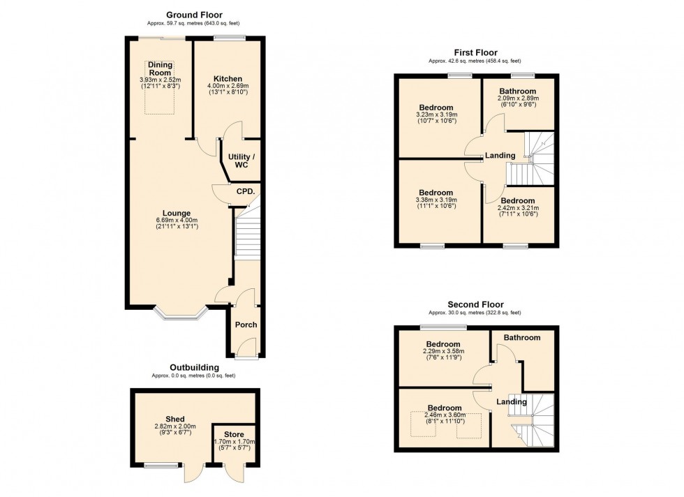Floorplan for Elmfield Road, Cambridge, CB4