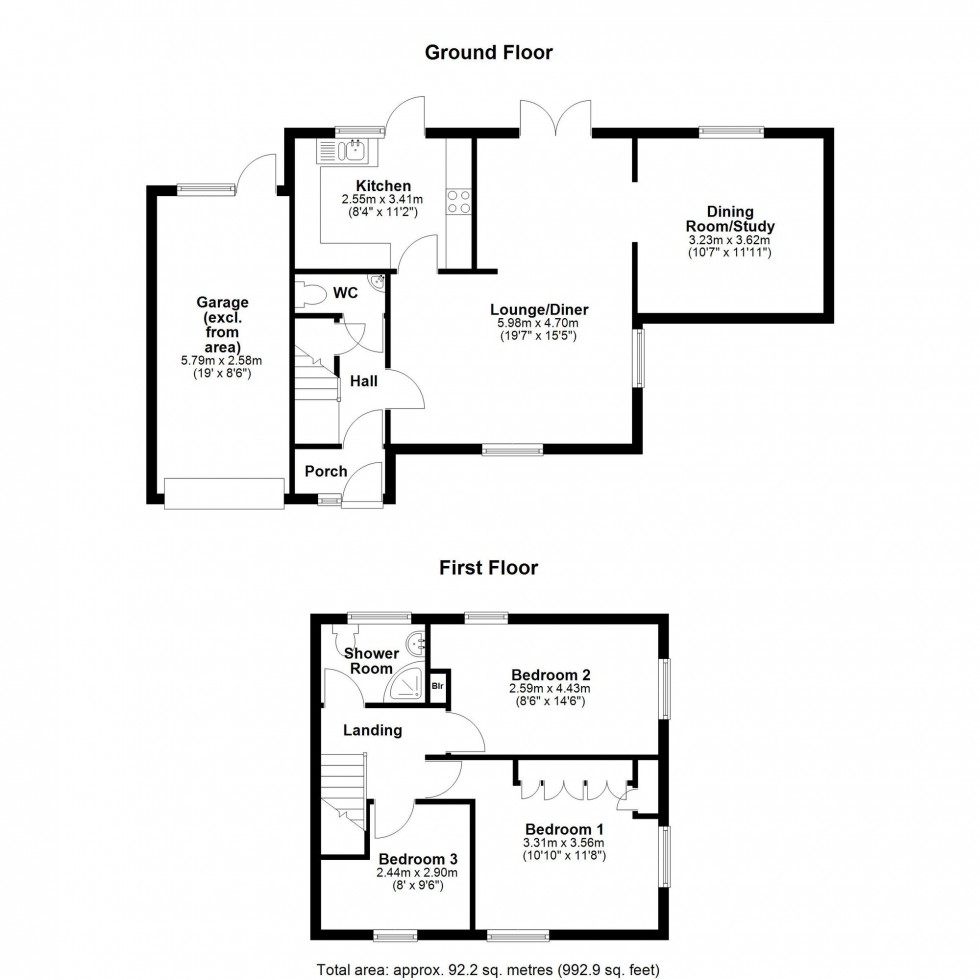 Floorplan for The Lanes, Over, CB24