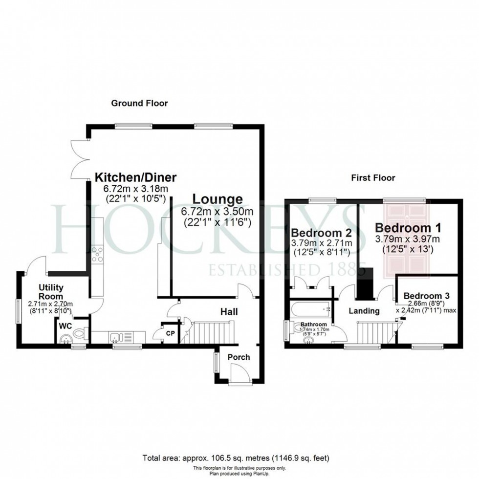 Floorplan for Claydon Close, Castle Camps, CB21